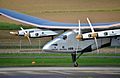 Image 9In 2016, Solar Impulse 2 was the first solar-powered aircraft to complete a circumnavigation of the world. (from Solar energy)