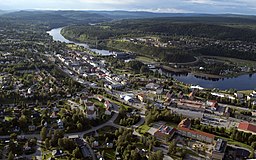 Flygfoto över Sollefteå, augusti 2014