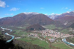 Tolmin, the centre of the municipality