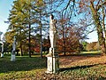 View of a statue in the garden