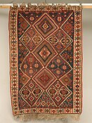 Simple geometric patterns on a flatweave rug