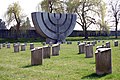 Menorah monument at Jewish Cemetery of Theresienstadt concentration camp