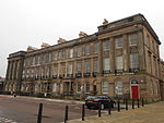 Numbers 58 to 63 (consecutive), Hamilton Square - with railings to front, flanking wall and gate piers to north-east