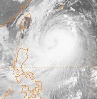 Typhoon Abby on the afternoon of September 17, 1986