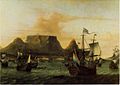 Image 13View of Table Bay with ships of the Dutch East India Company (VOC), c. 1683. (from History of South Africa)