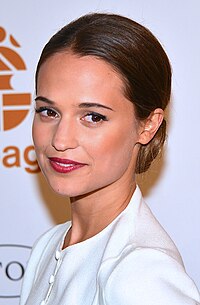 A photograph of Alicia Vikander at the Guldbagge Awards.