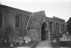 Porch and south aisle, photographed in 1926 by Berit Wallenberg