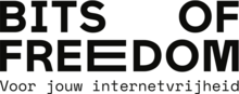 Logo with text in Dutch: Bits of Freedom – Voor jouw internetvrijheid