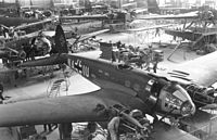 Production of the Heinkel He 111, P-4 bomber at the Heinkel plant in Oranienburg, 1939