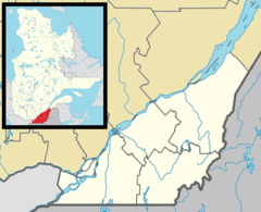 Map that shows the location of Châteauguay in southern Quebec.