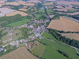 An aerial view of Coudray-au-Perche