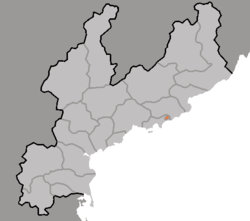 Map of South Hamgyong showing the location of Kumho