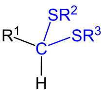 Formule générale d'un dithioacétal.