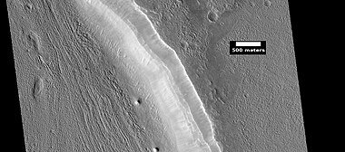 Lineated valley fill in valley, as seen by HiRISE under HiWish program