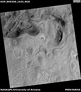 Honeycomb terrain, as seen by HiRISE under HiWish program