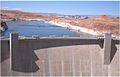 Image of the Glen Canyon Dam and Lake Powell behind it