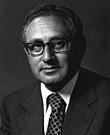 Black-and-white photographic portrait of Henry Kissinger