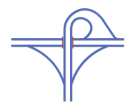 Trumpet interchange: a motorway "T" junction, used where the interchange represents the terminus of one of the two roads; also common on toll roads as it requires only one tollbooth