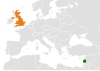 Location map for Lebanon and the United Kingdom.