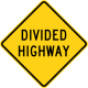 Alternate U.S. divided highway ahead sign.