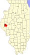 State map highlighting Brown County