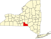 State map highlighting Broome County