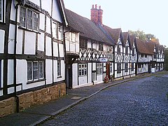 Historic timber-framed houses in Warwick, England