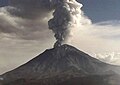 Actividad del Popocatépetl, en diciembre de 2001.