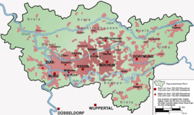 Carte de la région de la Ruhr