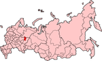 Map showing Komi-Permyakia in Russia