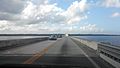 Westbound on Shands bridge with current barriers