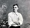 Steve Bloomer im Trikot der englischen Fußballnationalmannschaft, um 1896