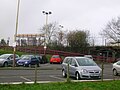 Stewarton station infrastructure with the old underpass visible