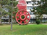 Giant gear in front of the mechanical engineering building, 2007