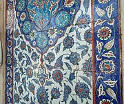 Detail of Iznil tiles under the portico of Suleiman's mausoleum