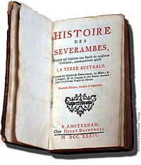 La storia dei Sevarambi (Histoire des Sevarambes, peuples qui habitent une partie du trosieme continent, communement appelle la terre australe, 1678) di Denis Vairasse.