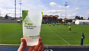 Verre Coupe du Monde de Rugby - Entrainement de l'équipe d'Australie à Andrézieux-Bouthéon le 31 août 2023.