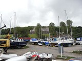 The castle viewed from the slipway of Watermouth Cove