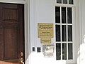 The doorway of the Holocaust Museum and Tolerance Center of Nassau County, in the mansion of the Welwyn estate at Glen Cove, Long Island, New York State, US