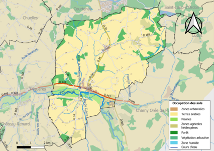 Carte des infrastructures et de l'occupation des sols de la commune en 2018 (CLC).