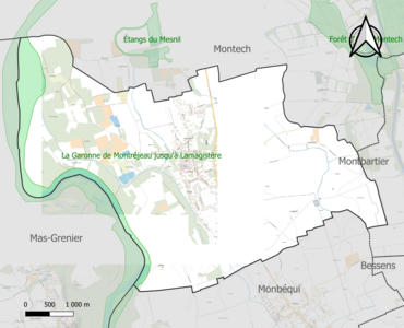 Carte de la ZNIEFF de type 1 sur la commune.