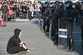 Mossos of the public order unit (BRIMO) in a protest.