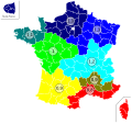 Carte des coefficients climatiques du label BBC 2005.