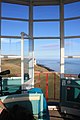 Looking east from the Round Room, with the new Beachy Head Lighthouse visible.