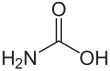 Structural formula of carbamic acid