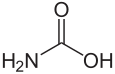 Structural formula of carbamic acid