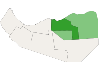 Location of El Afweyn District within Sanaag, Somaliland