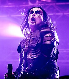 Dani Filth performing with Cradle of Filth in 2022