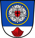 Luther rose on the civic arms of Neuendettelsau, Germany