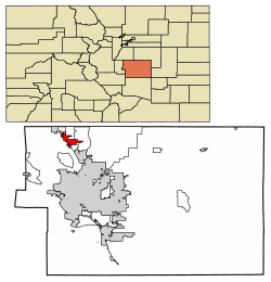 Location of Monument in El Paso County, Colorado.